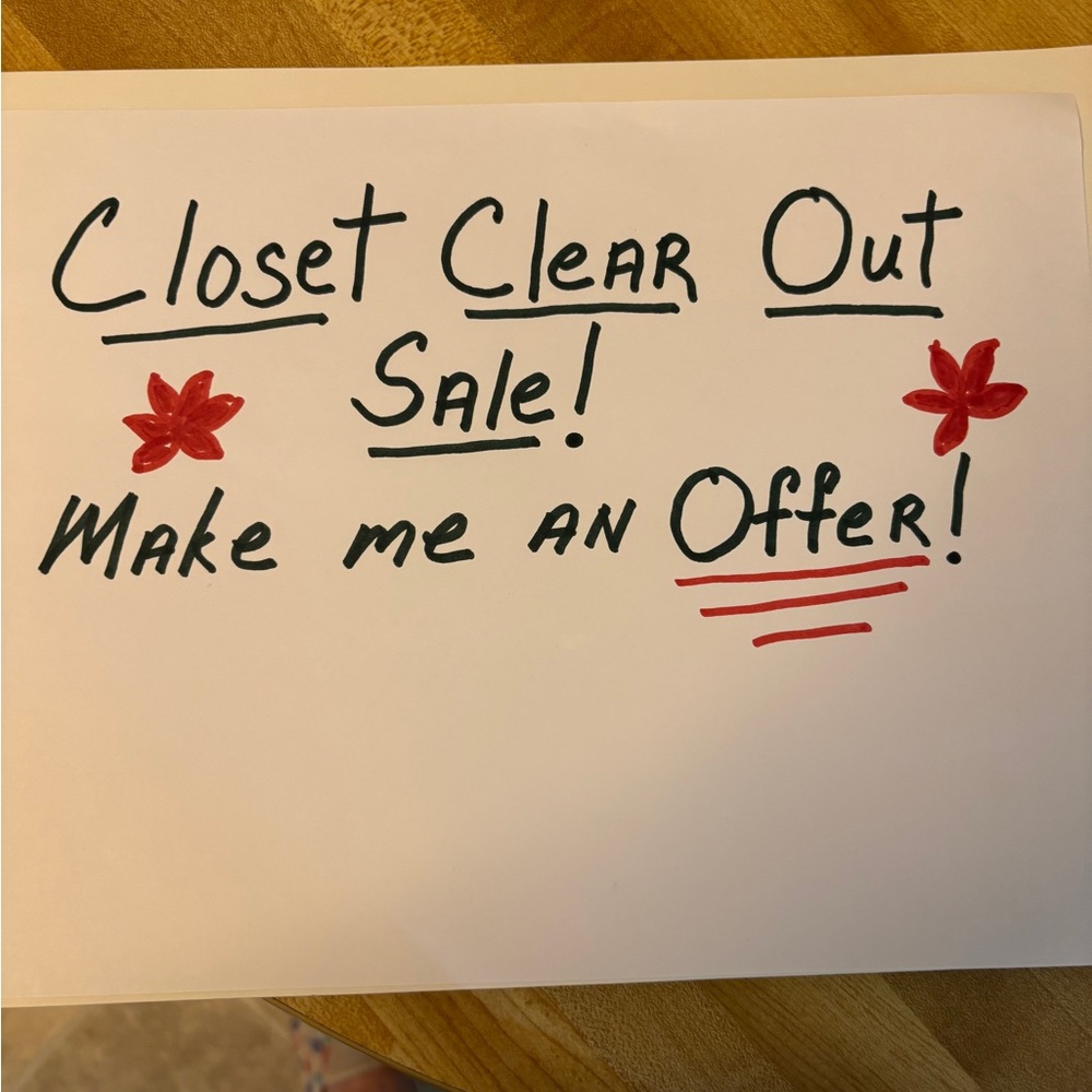 Closet Clear Out Sale Sign